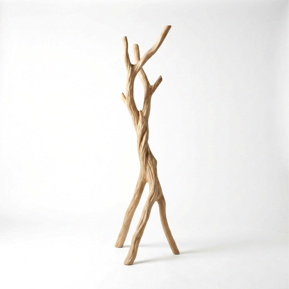 Branch Coat Rack – Natural Wood Floor Standing Clothes &amp; Hat Stand, Sculptural Tree Design Entryway Organizer